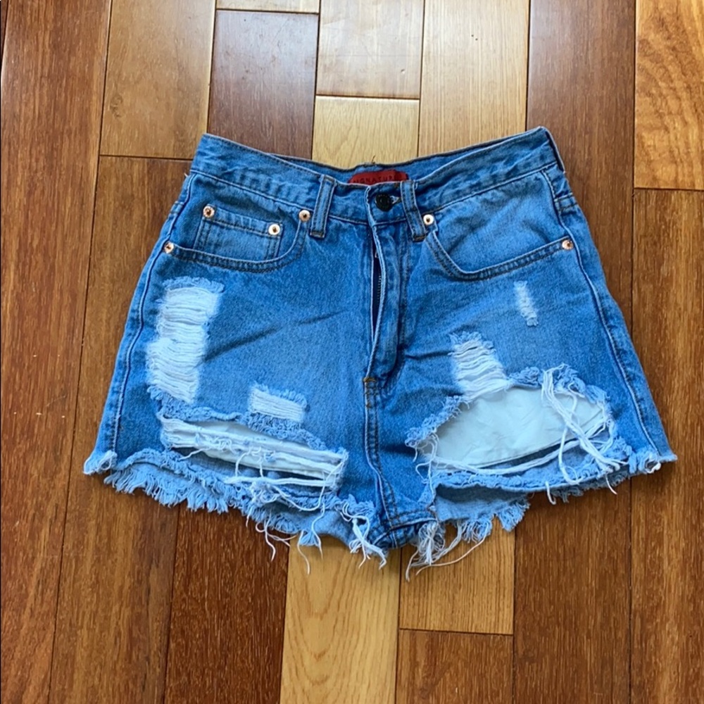 Festival ripped jean shorts